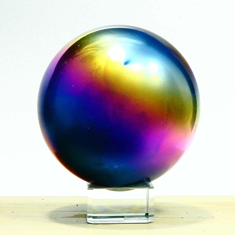 850g Natural Crystal Electroplated Rainbow Crystal Ball Quartz Sphere Healing