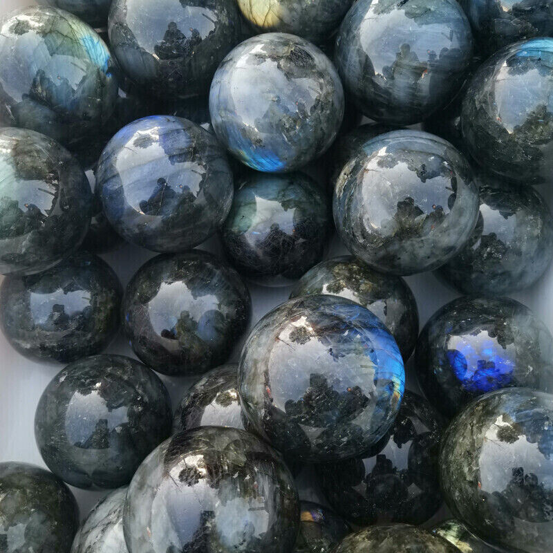 60mm Natural Labradorite Quartz Sphere Crystal Ball Rainbow Reiki Energy Healing