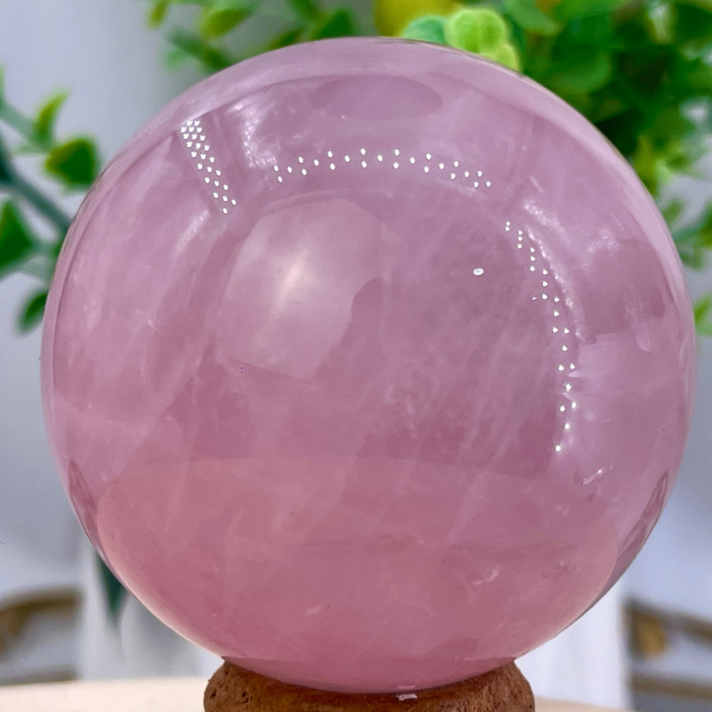 243G Natural Crystal Pink Rose Chakra Quartz Sphere healing ball Specimen