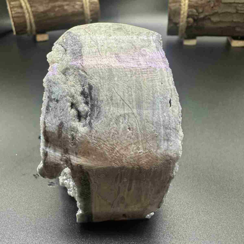 535g electroplate Natural sphalerite hand carved skull decor gem Healing