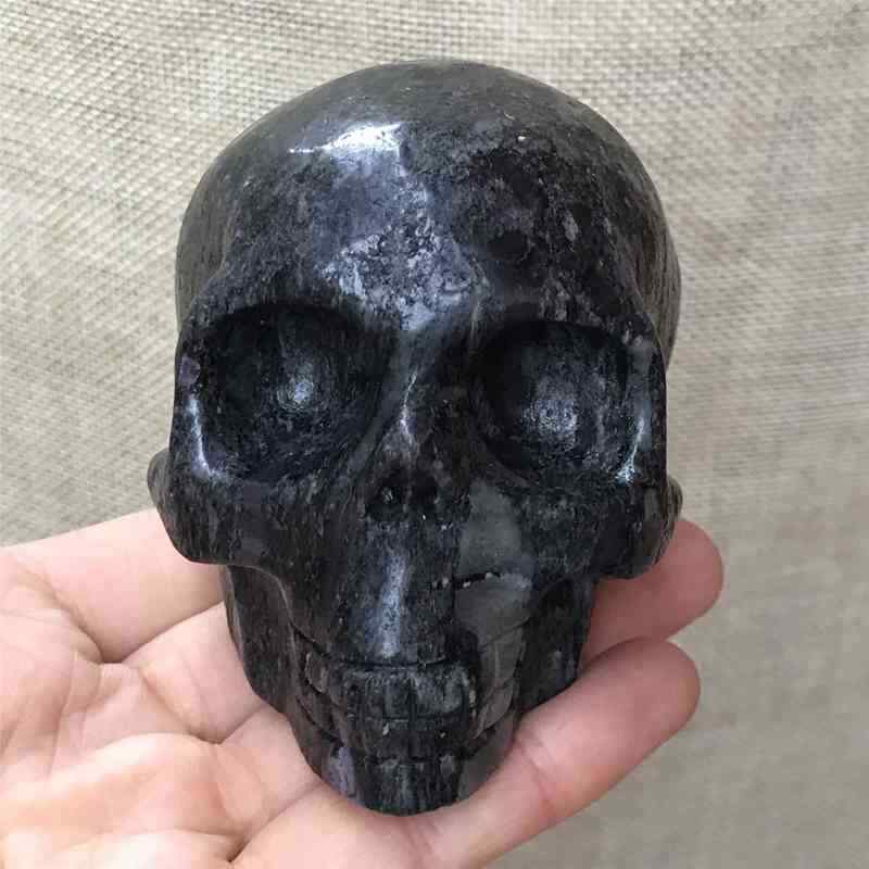 0.57kg Natural black jade quartz skull carved Quartz Crystal skull Healing