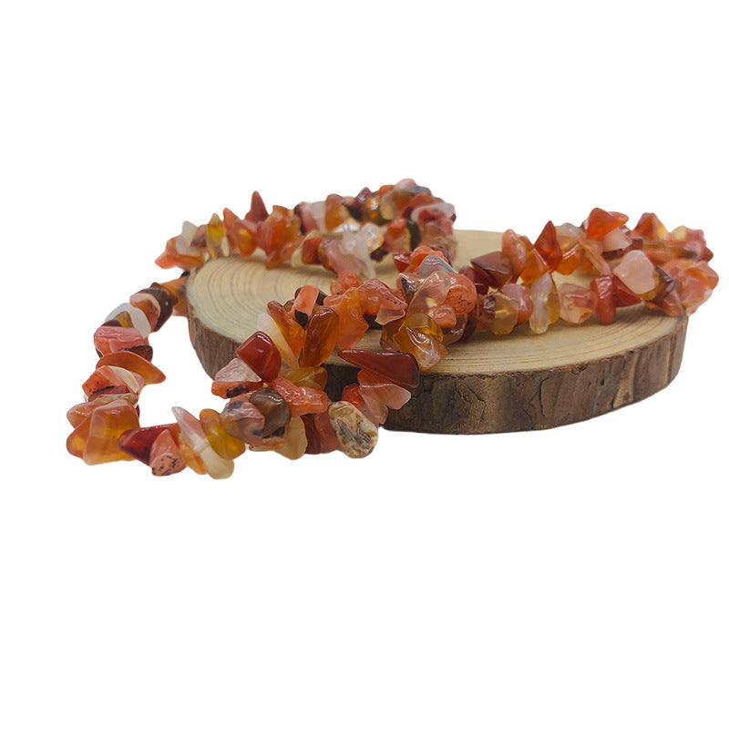 Natural Crystal Perforated Stone Chain Semi-Finished Products with Holes and Shape Scattered BeadsdiyBracelet Accessories Cross-Border Perforated Gravel