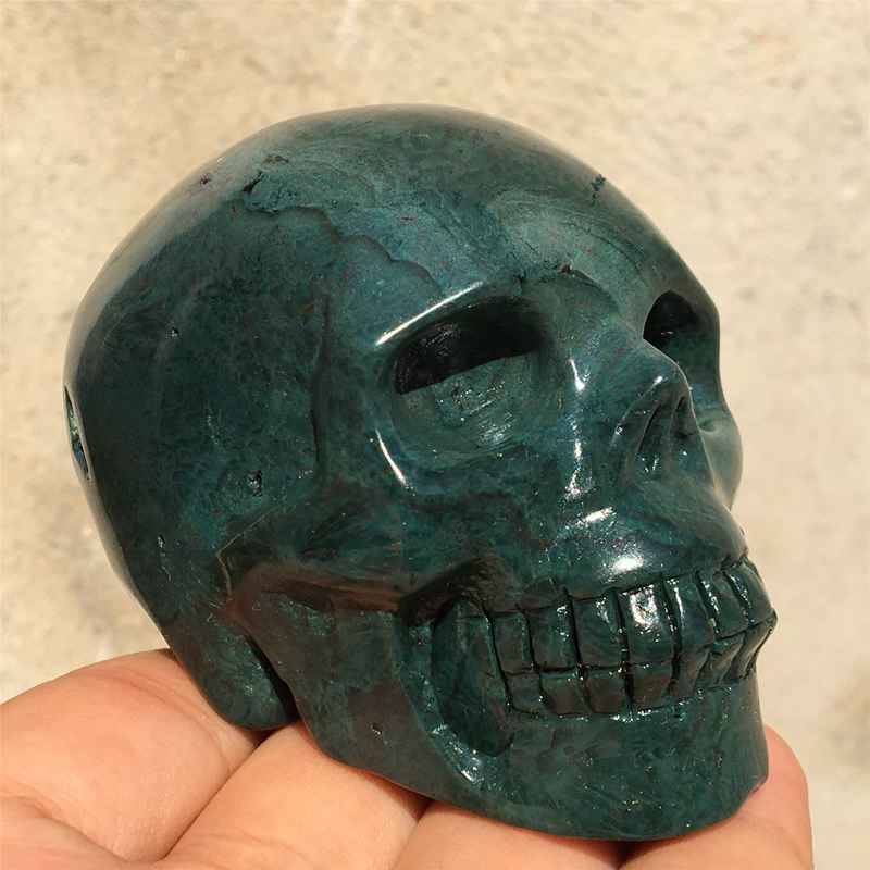 0.34kg Natural agate skull carved Quartz Crystal skull Healing