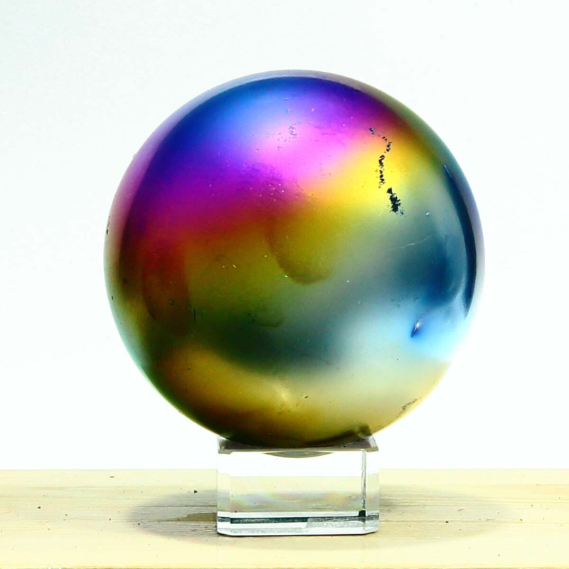 797g Natural Crystal Electroplated Rainbow Crystal Ball Quartz Sphere Healing