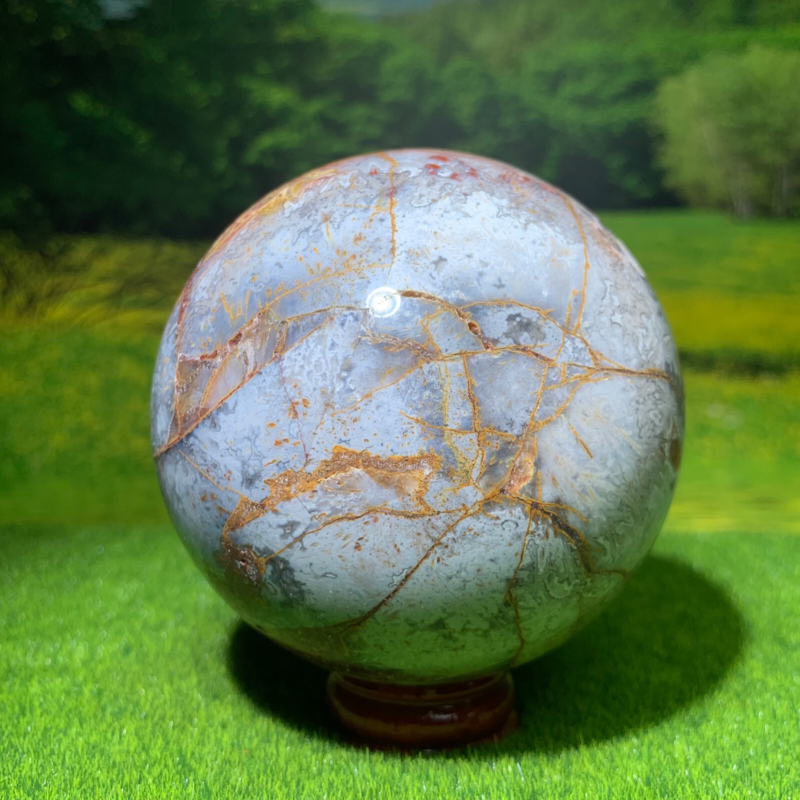 646G Natural mexican stone Quartz Ball Crystal Sphere Mineral Specimen Healing