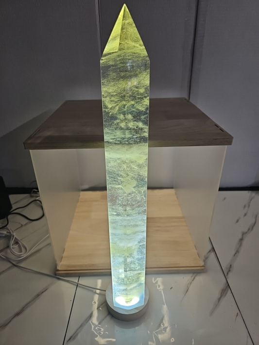 6.08LB  Yellow Smelt Melting Quartz Crystal Point Tower Polished Healing