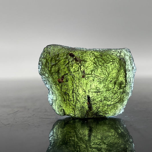 Moldavite Tektite Extraordinary Shape!! XXL with gas bubbles and lines, FEEL THE ENERGY!!! - 9g