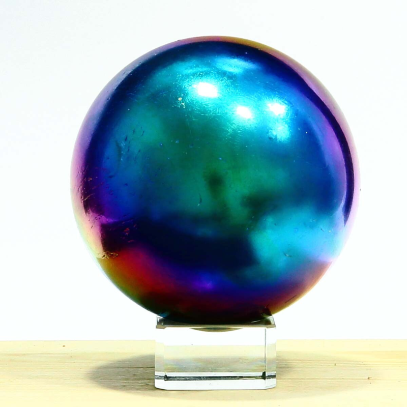 791g Natural Crystal Electroplated Rainbow Crystal Ball Quartz Sphere Healing