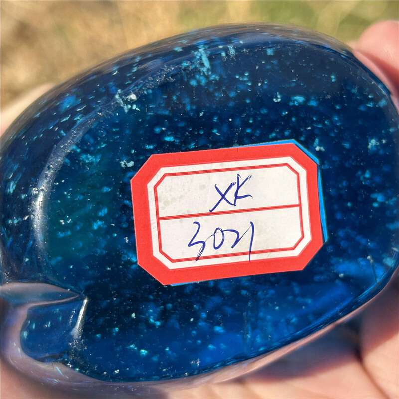 2.66LB Blue Melting Stone Penis skull Carved Quartz Crystal Specimen XK3021