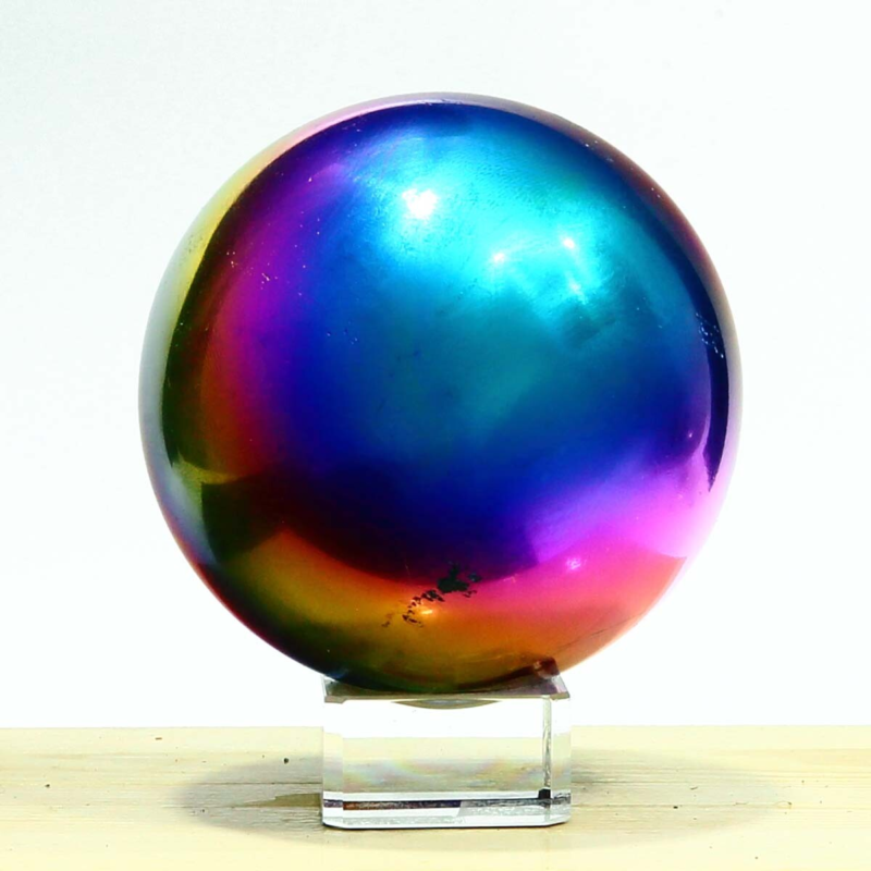 850g Natural Crystal Electroplated Rainbow Crystal Ball Quartz Sphere Healing