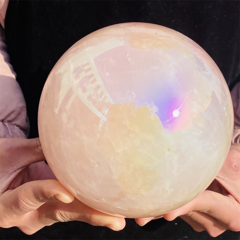 3930g Rose Crystal Ball Treasure electroplated Powder Healing Sphere