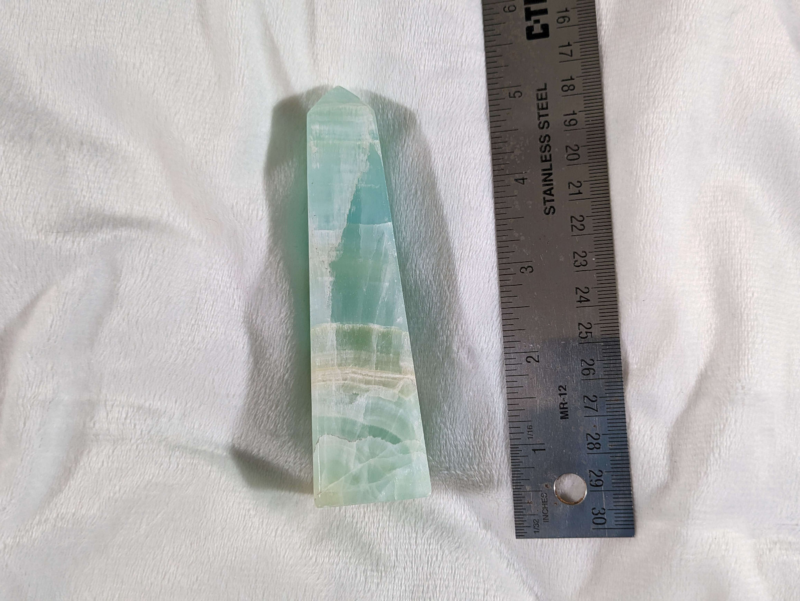 200g Caribbean Calcite Tower Natural Crystal Blue Aqua Material