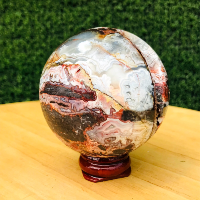 249GNatural Mexican Quartz Ball Crystal Ball Mineral Specimen Repair