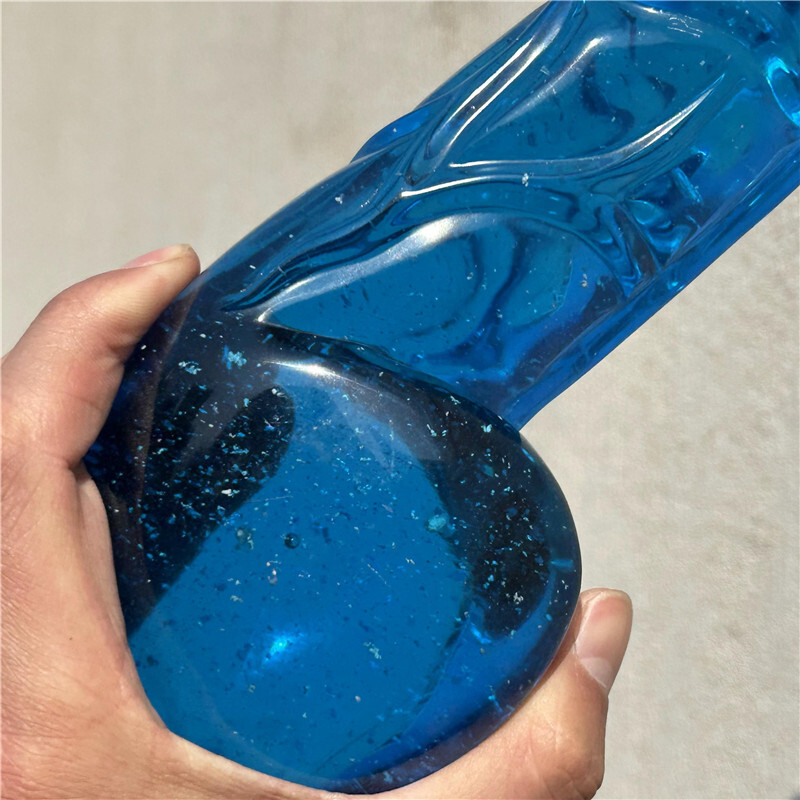 2.66LB Blue Melting Stone Penis skull Carved Quartz Crystal Specimen XK3021