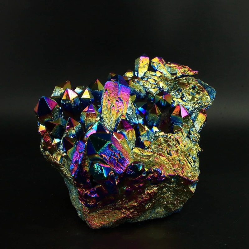 3294g Colourful Crystal Cluster Quartz Mineral Specimen Decoration Electroplate