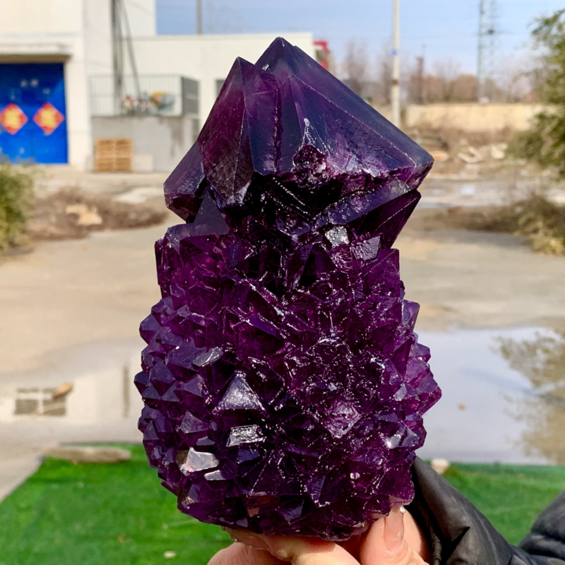 2.75LBNewly discovered Purple Potassium alum Octahedral Crystal Stunning Crystal