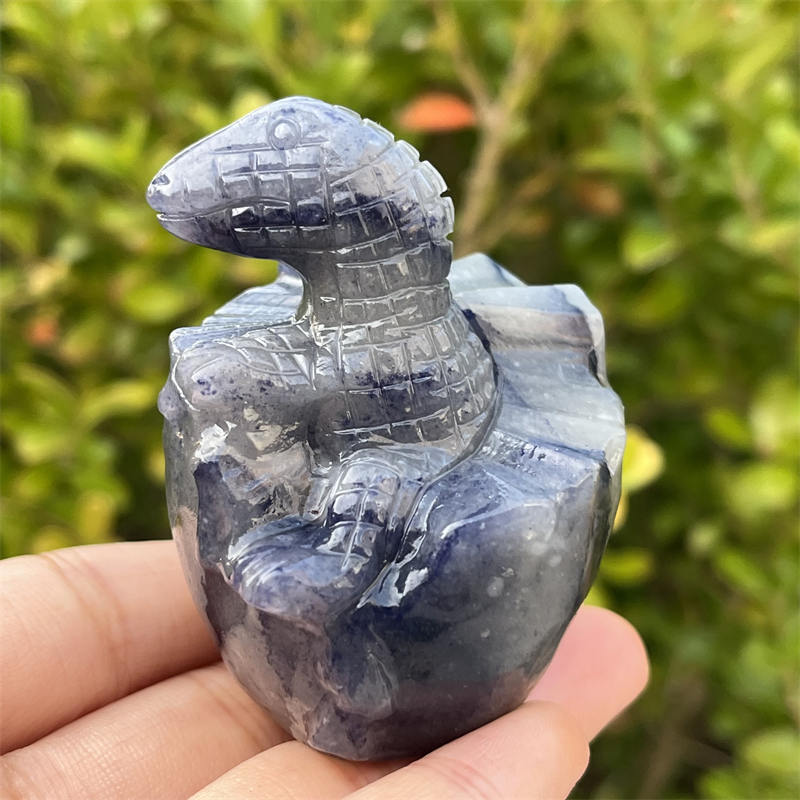 Natural blue Aventurine dinosaur egg carved Quartz Crystal skull Reiki Healing