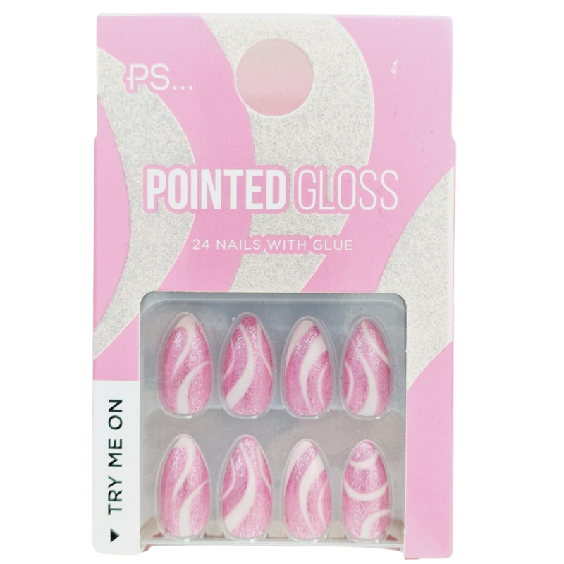 False Nails Press On Fake Tips Stick Coffin Square Full Cover Primark Glue 24pk