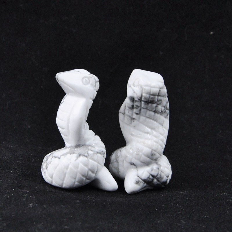 Natural Quartz Crystal Carved Snake Viper Healing Stone Cobra Animal Decor Reiki