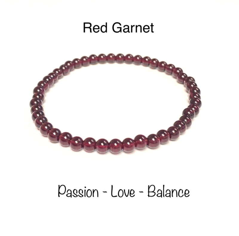 Natural Stone Stretch Bracelet 4mm - Healing Gemstone Beaded thin stackable USA