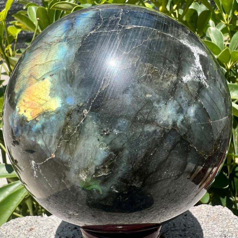 3.98LB Natural elongated quartz crystal energy healing ball