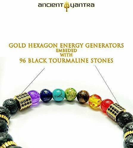 Copper Lava Stone Bracelet Men and Women 7 Chakra Balancing Bracelet