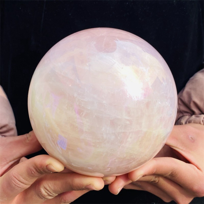 2740g  Rose Crystal Ball Treasure electroplated Powder Healing Sphere