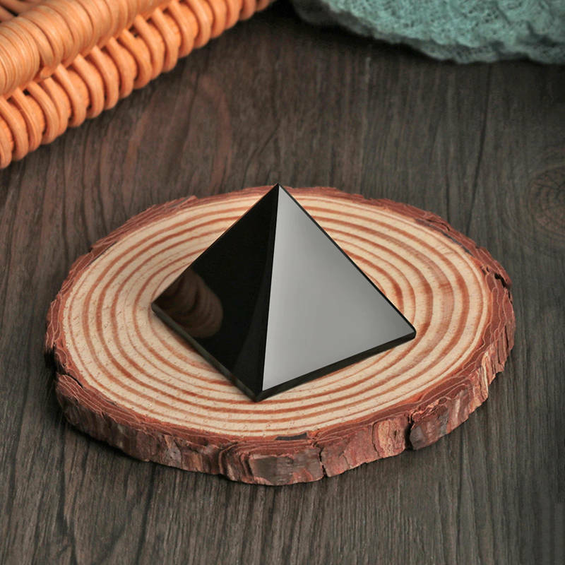 Natural Gemstone Obsidian Quartz Crystal Pyramid Chakra Energy Tower Rock Stone