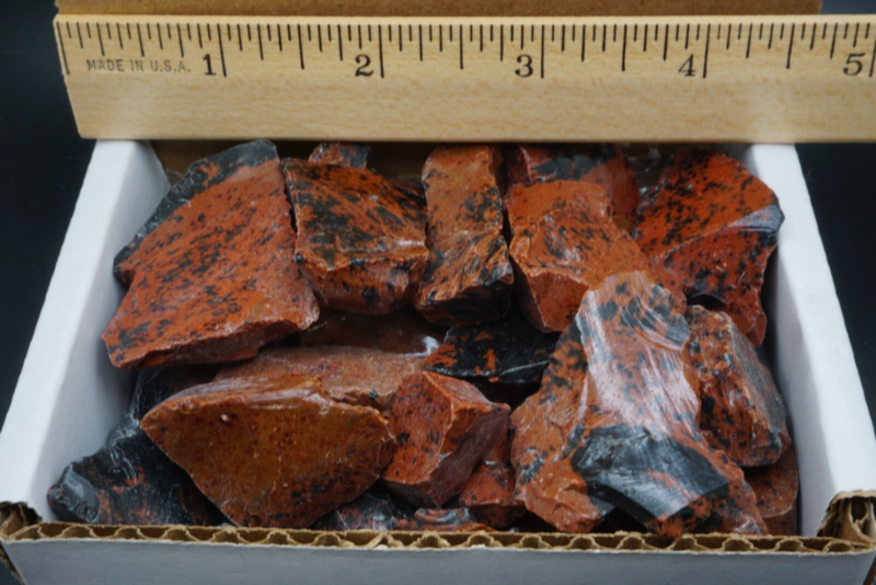Mahogany Obsidian 1/2 Lb Box Natural Brown Black Crystal Chunks Volcanic Glass