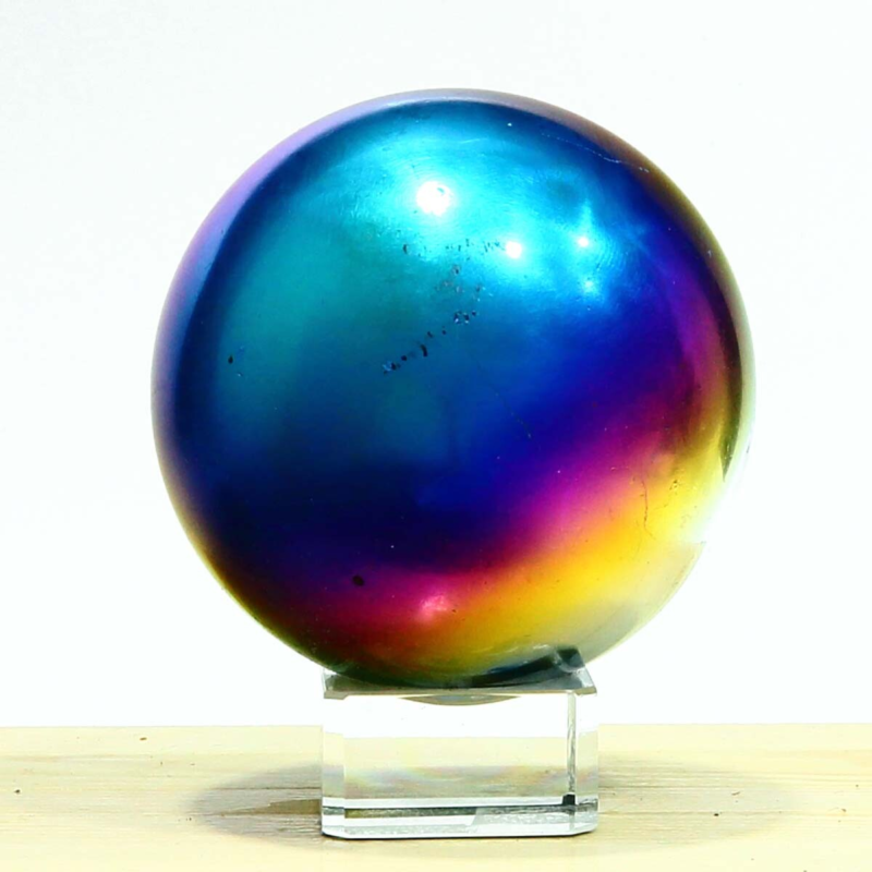 611g Natural Crystal Electroplated Rainbow Crystal Ball Quartz Sphere Healing