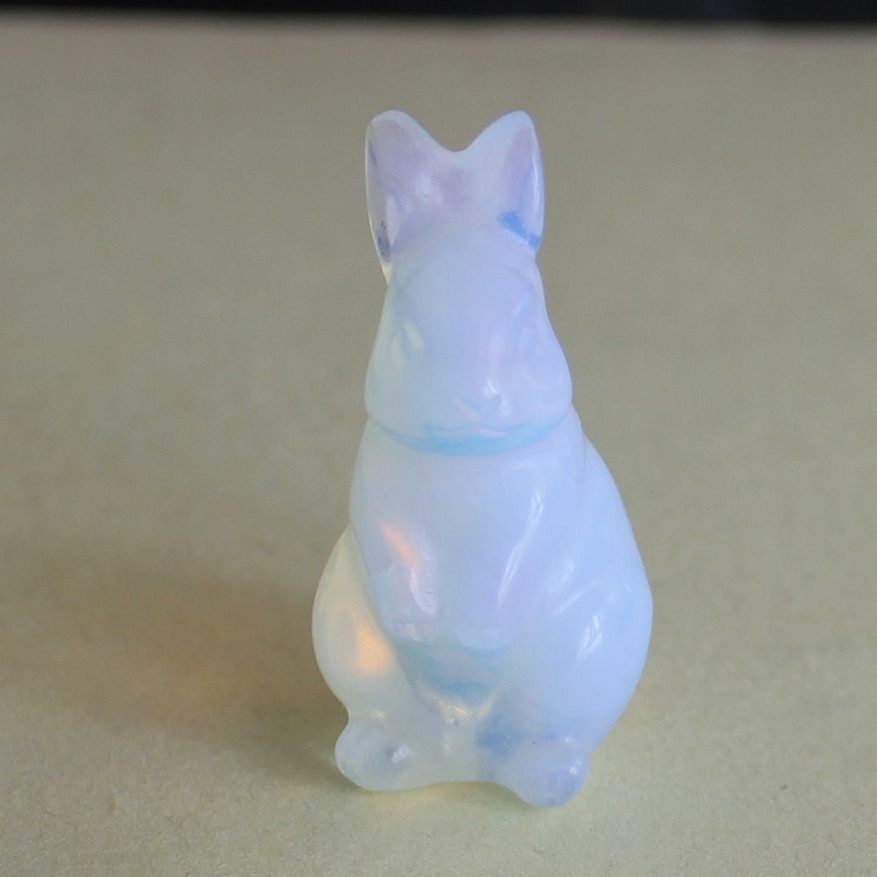 Carved gemstone crystal rabbit bunny figurine animal carving home decor 1.5&apos;&apos;