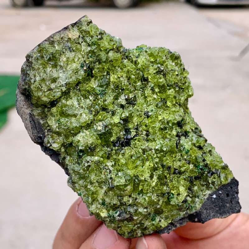 383G Natural and rare beautiful museum grade olive green olivine crystal