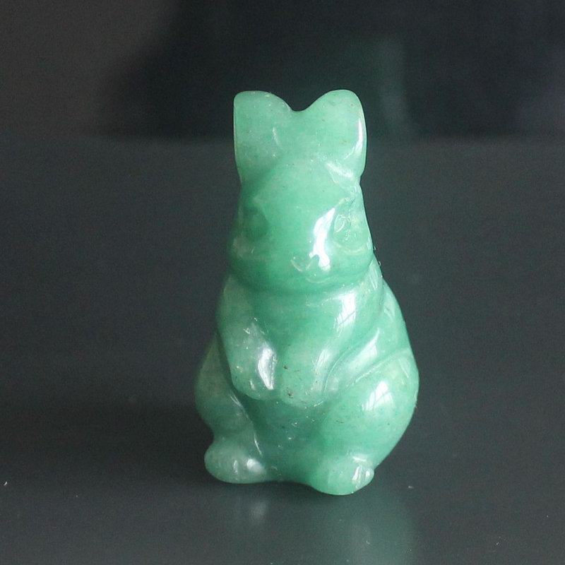 Carved gemstone crystal rabbit bunny figurine animal carving home decor 1.5&apos;&apos;