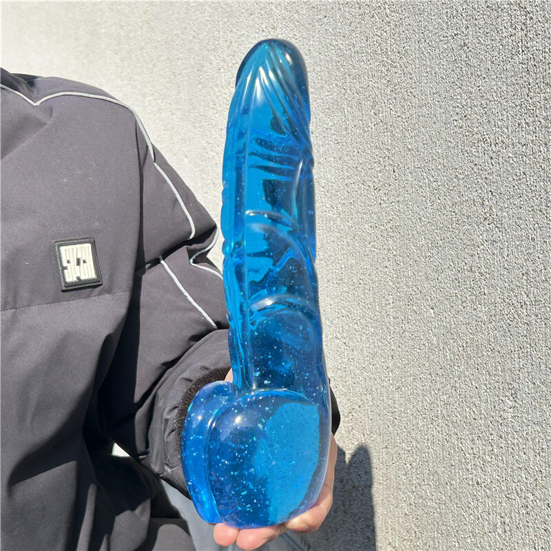 2.66LB Blue Melting Stone Penis skull Carved Quartz Crystal Specimen XK3021