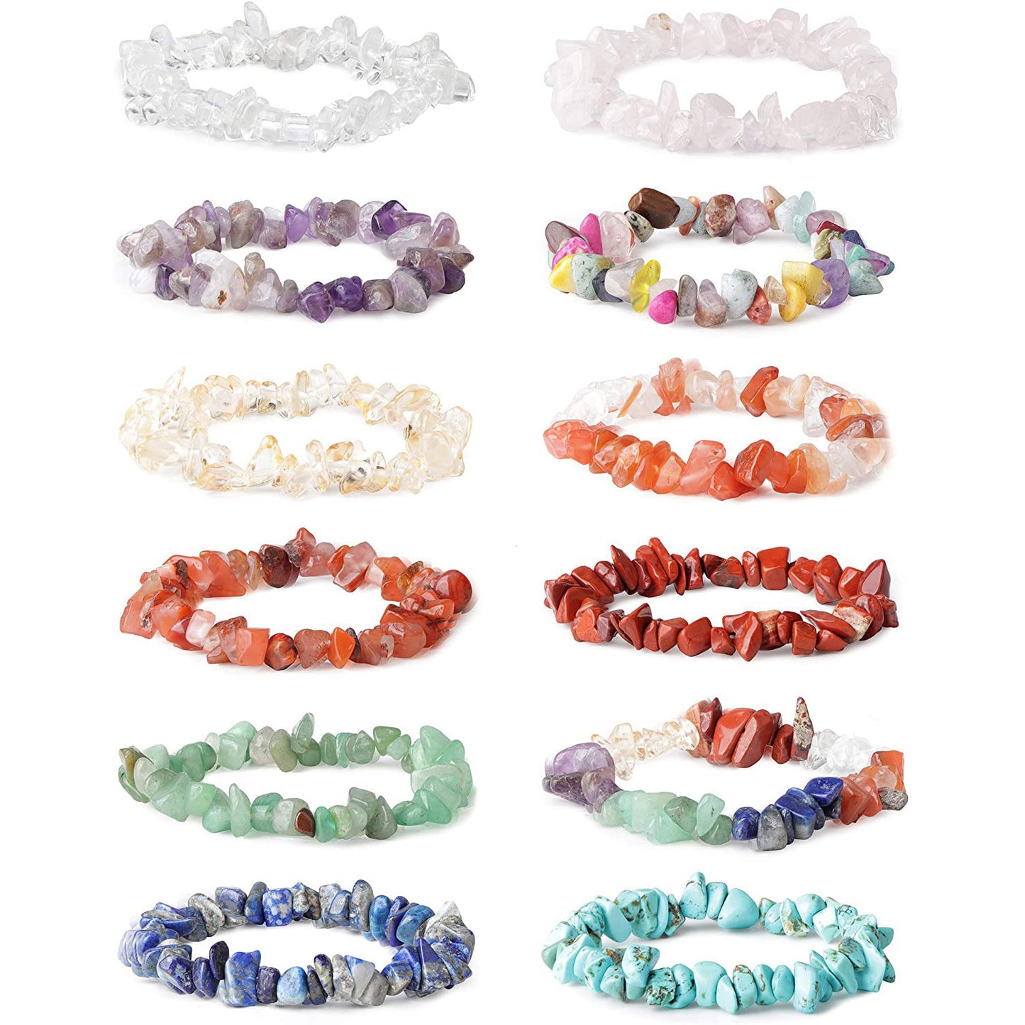 Colorful Natural Crystal Gravel Irregular Crystal Women's Bracelet