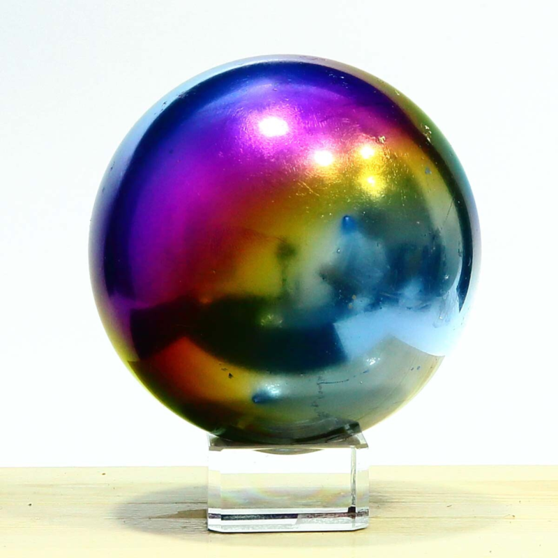 841g Natural Crystal Electroplated Rainbow Crystal Ball Quartz Sphere Healing