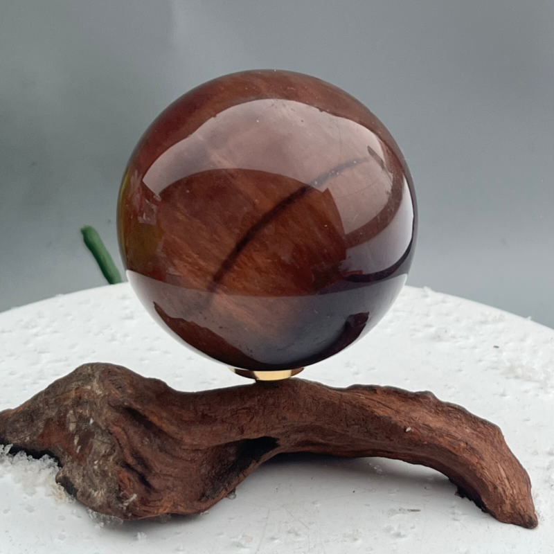 339 Ke Natural Fluorite Ball Colorful Quartz Crystal Gem Repair + Bracket