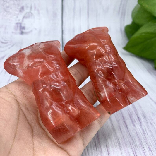 1PC Red melting stone Male Models Crystal Decoration Reiki Heal Collection gift