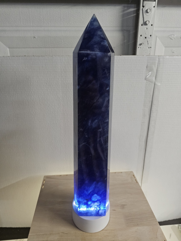 6.8LB 13.7" Huge Blue Smelt Melting Quartz Crystal Point Tower Polished Healing