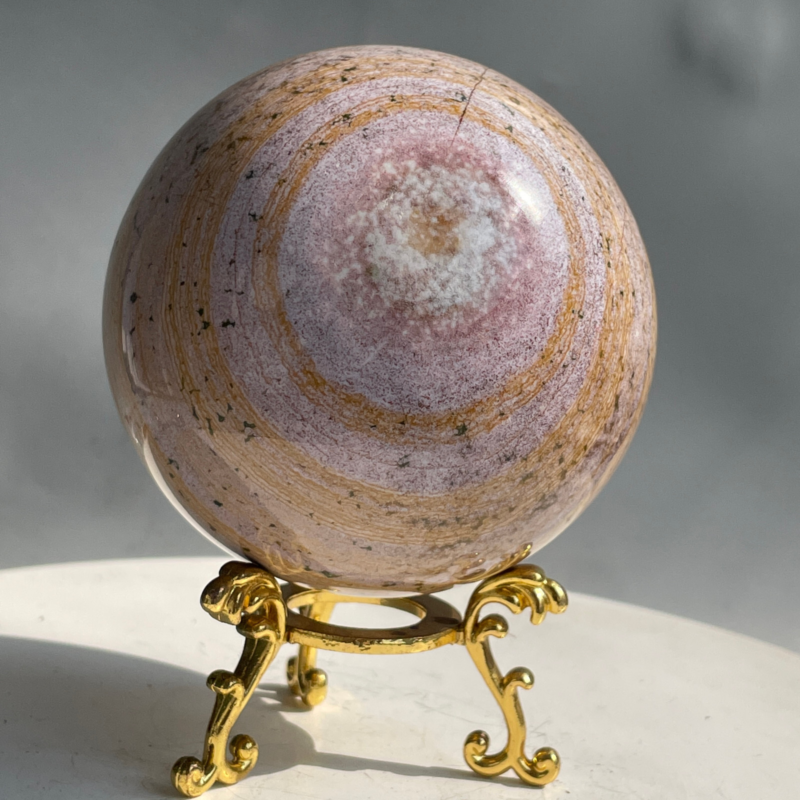 588G Natural Ocean Jasper Jade Crystal Polished Sphere Ball Healing Ball