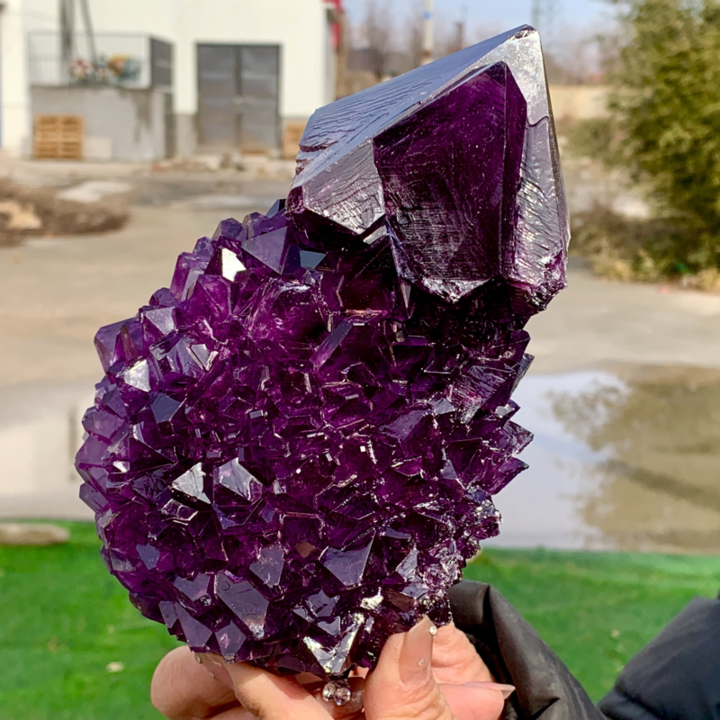 2.75LBNewly discovered Purple Potassium alum Octahedral Crystal Stunning Crystal