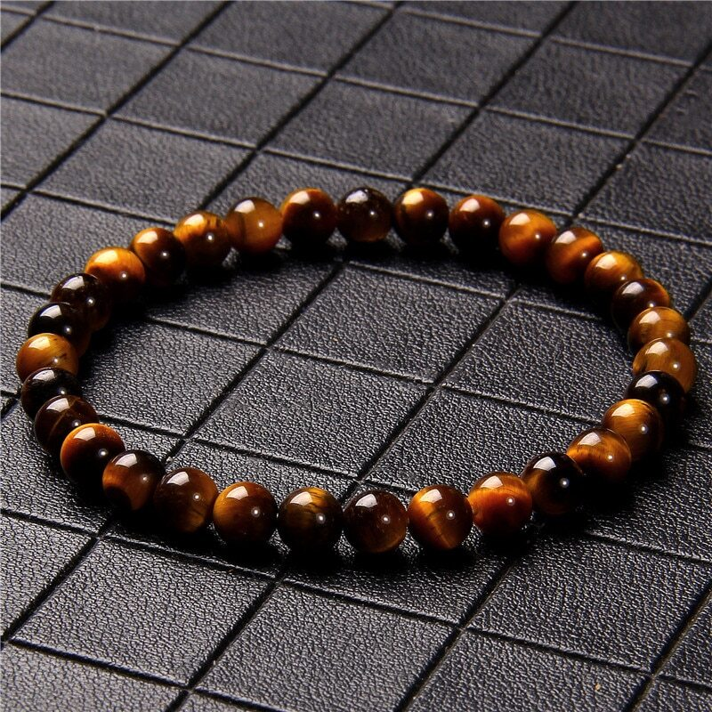 Handmade Natural 6mm Crystal Agates Stretch Bracelet for Women Men Jewelry Gifts