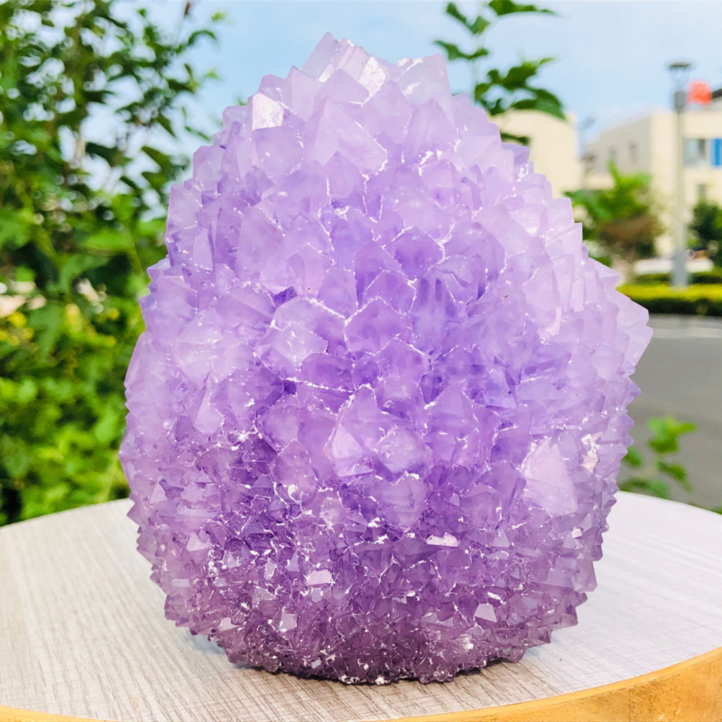 1020g Home Decor Purple Potassium ALUM Octahedral Crystal Stunning Crystal HD187