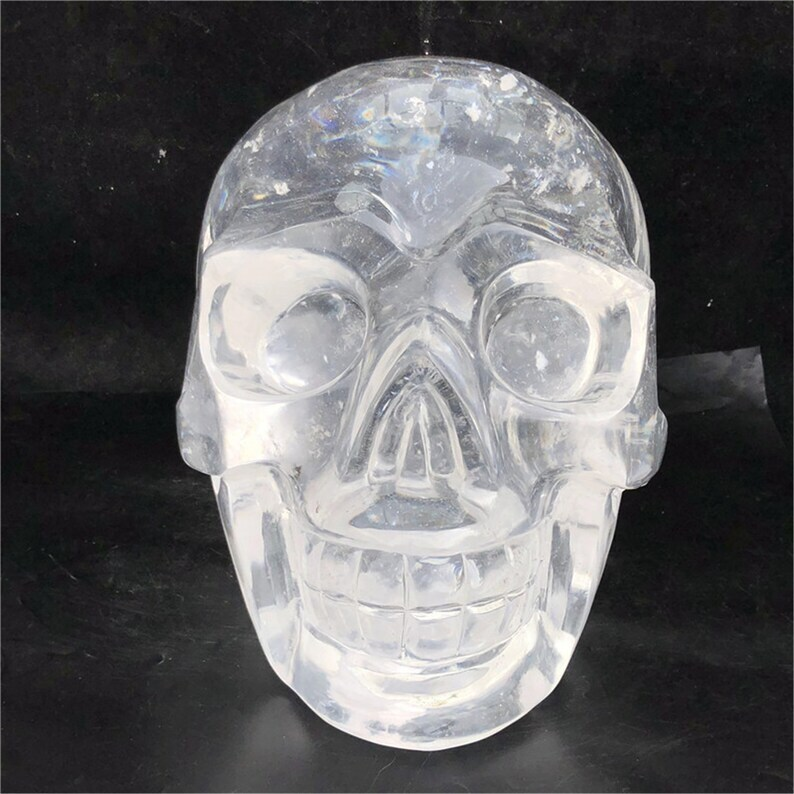 35KG+ Huge Clear Melting Stone Skull Reiki Heal Crystal Energy Decoration gifts