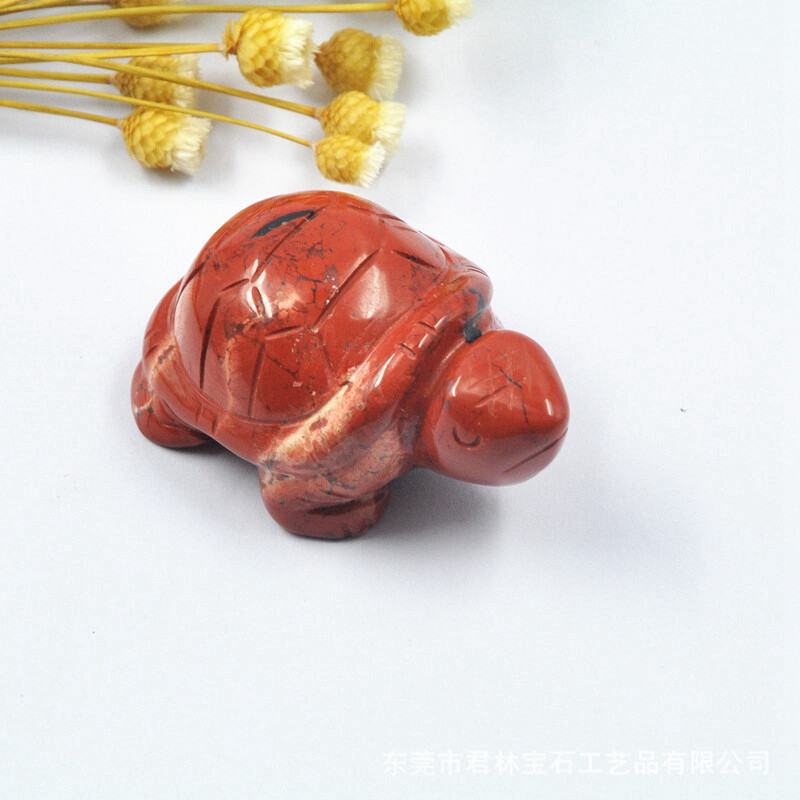 Natural Quartz Carved Longevity Tortoise Crystal Healing Gemstone Animal Turtle