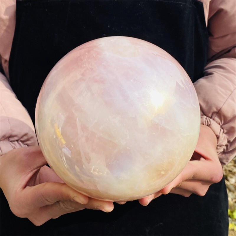 4780g  Rose Crystal Ball Treasure electroplated Powder Healing Sphere