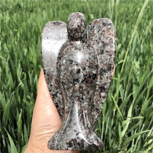 630g Natural Yooperlite Angel Hand Carved Reiki Quartz Crystal Skull Specimen Cr