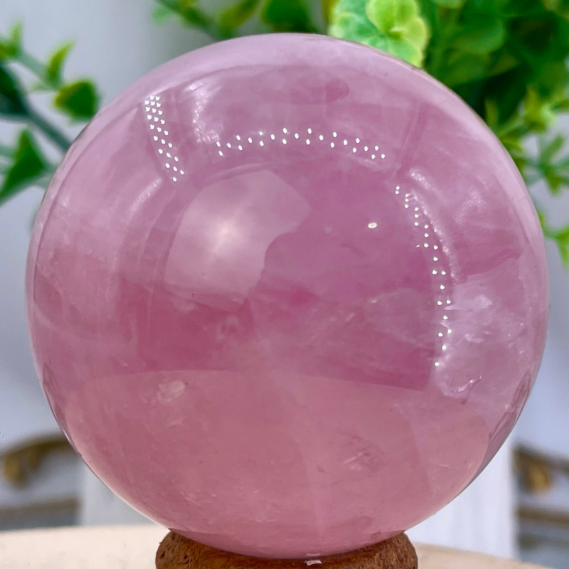 243G Natural Crystal Pink Rose Chakra Quartz Sphere healing ball Specimen