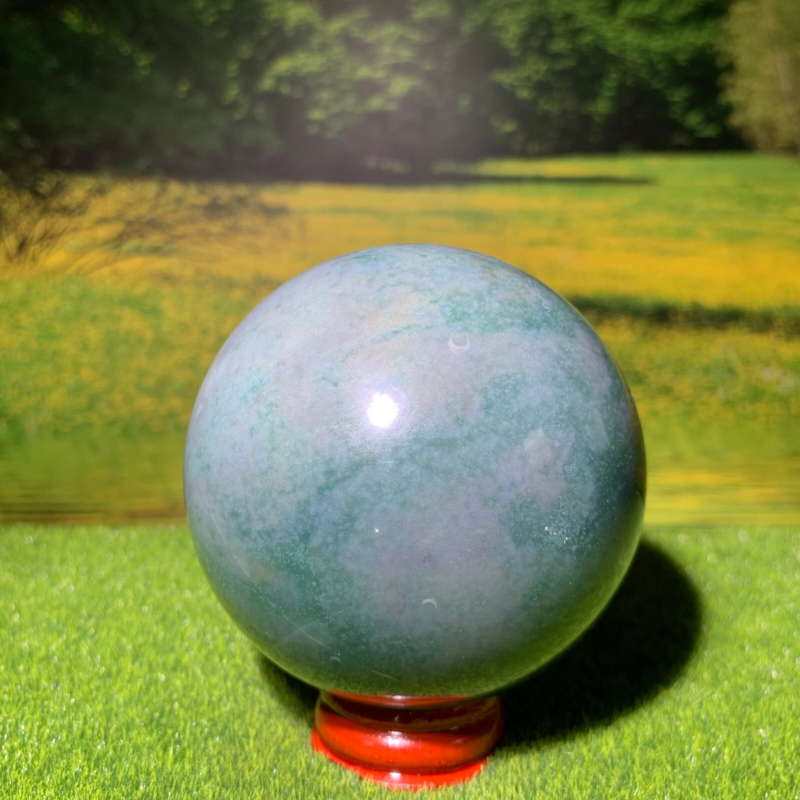 433G Natural Ocean Jasper Quartz Ball Crystal Sphere Mineral Specimen Healing