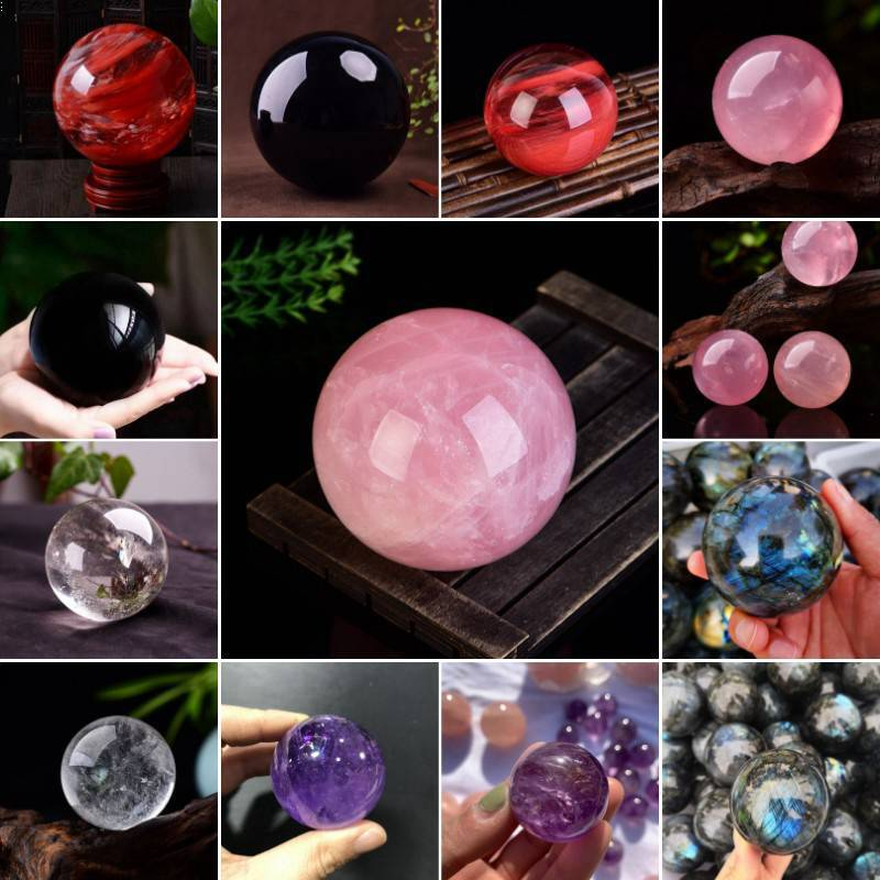 Natural Quartz Crystal Healing Gems Sphere Ball Energy Stone Reiki Decor + Stand